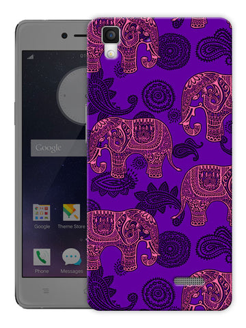 Indian Elephant Ethnic Pattern Printed Designer Mobile Back Cover For Oppo R7 