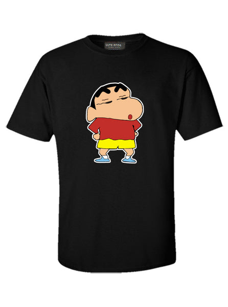 Shin Chan Love - Cute Cartoon Black T-Shirt (SIZE - L)