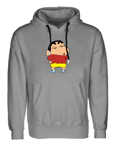 Shin Chan Love - Cute Cartoon Grey Hoodie (SIZE - M)