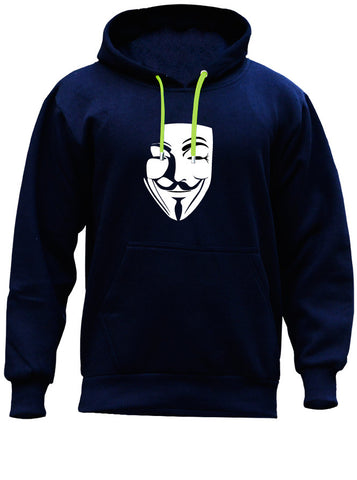 V For Vendetta - Anonymous Mask Blue Hoodie (SIZE - L)