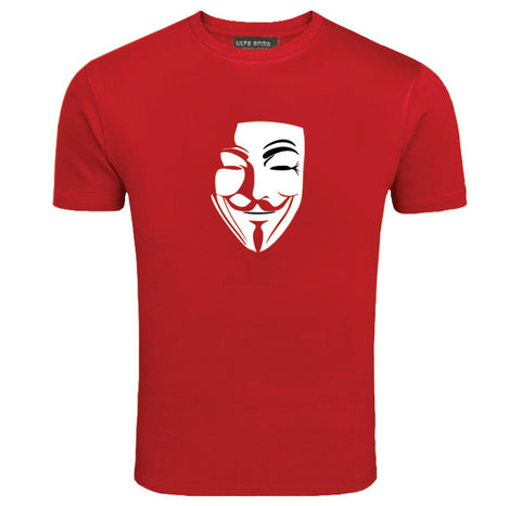 V For Vendetta - Anonymous Mask Red T-Shirt (SIZE - XXL)