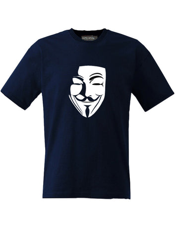 V For Vendetta - Anonymous Mask Blue T-Shirt (SIZE - XXL)