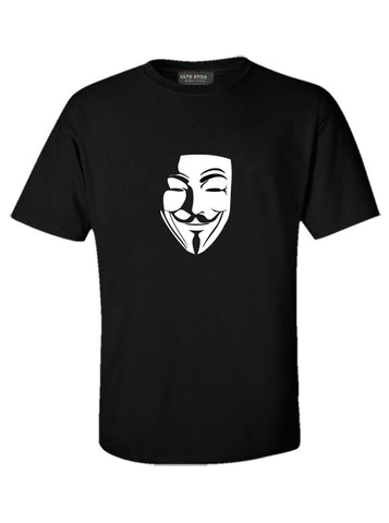 V For Vendetta - Anonymous Mask Black T-Shirt (SIZE - XL)