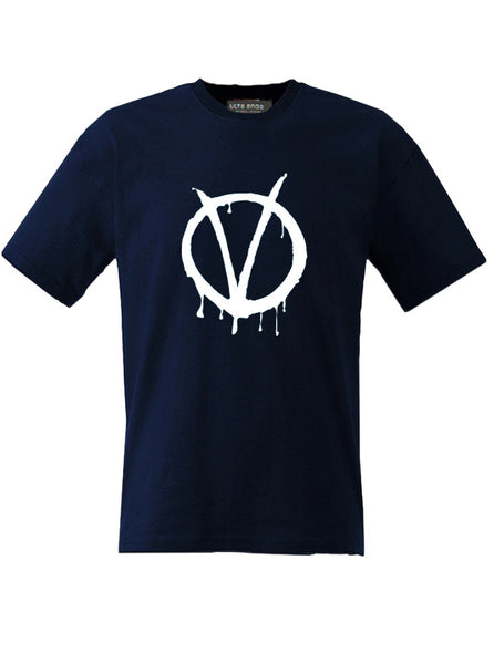 V For Vendetta - Anonymous Mask - Legion Blue T-Shirt (SIZE - XXL)