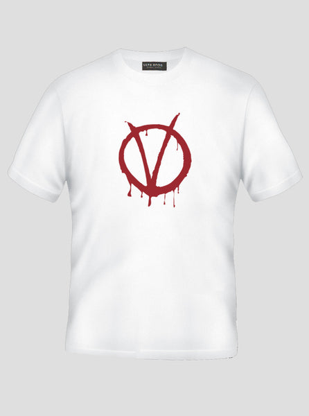 V For Vendetta - Anonymous Mask - Legion White T-Shirt (SIZE - M)