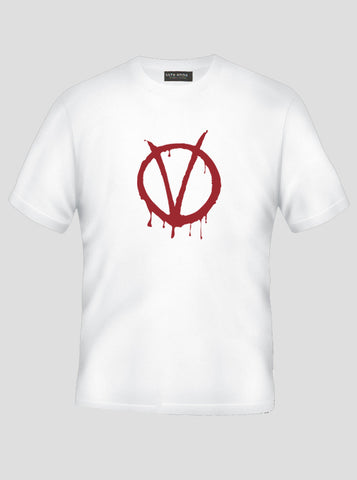 V For Vendetta - Anonymous Mask - Legion White T-Shirt (SIZE - M)