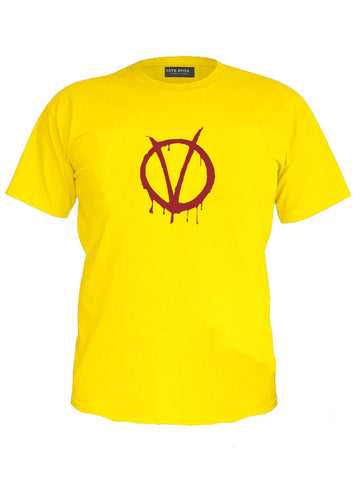 V For Vendetta - Anonymous Mask - Legion Yellow T-Shirt (SIZE - M)