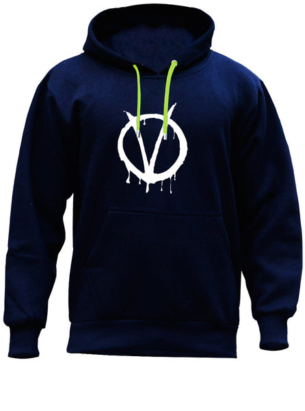 V For Vendetta - Anonymous Mask - Legion Blue Hoodie (SIZE - L)