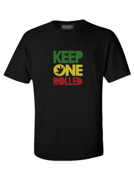 Keep One Rolled - Ganja Life - Marijuana Love Black T-Shirt (SIZE - XXL)