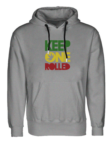 Keep One Rolled - Ganja Life - Marijuana Love Grey Hoodie (SIZE - XL)