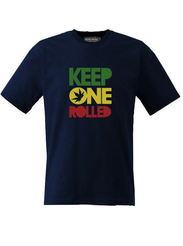 Keep One Rolled - Ganja Life - Marijuana Love Blue T-Shirt (SIZE - XXL)