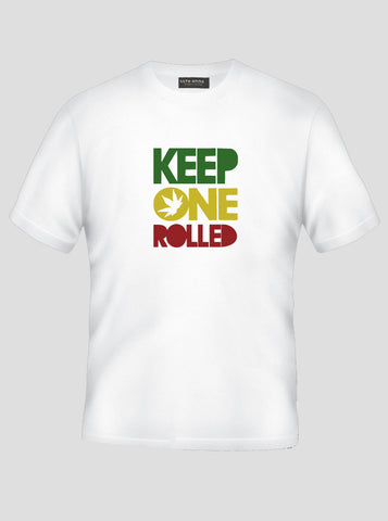 Keep One Rolled - Ganja Life - Marijuana Love White T-Shirt (SIZE - L)