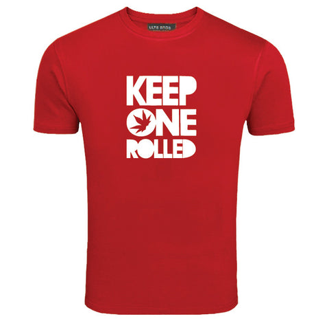 Keep One Rolled - Ganja Life - Marijuana Love Red T-Shirt (SIZE - L)