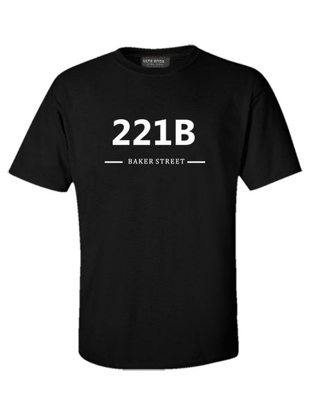 221B Baker Street - Sherlock Holmes Black T-Shirt (SIZE - M)