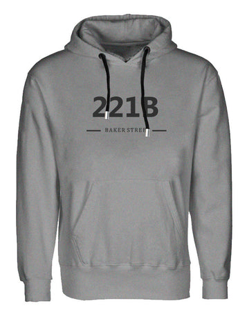 221B Baker Street - Sherlock Holmes Grey Hoodie (SIZE - L)