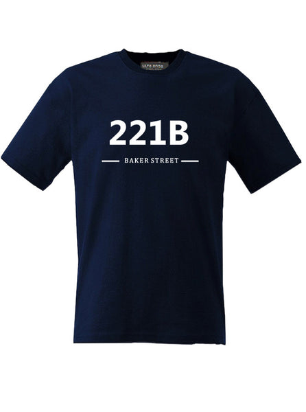 221B Baker Street - Sherlock Holmes Blue T-Shirt (SIZE - L)