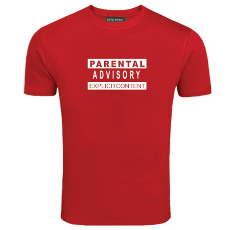 Parental Advisory - Explicit Content - Adult Life Red T-Shirt (SIZE - XL)