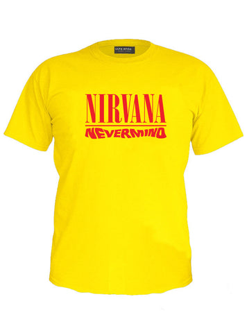 Nirvana - Nevermind - Kurt Cobain Old Rock Band Music Legend Yellow T-Shirt (SIZE - M)