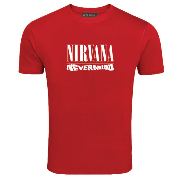 Nirvana - Nevermind - Kurt Cobain Old Rock Band Music Legend Red T-Shirt (SIZE - XXL)