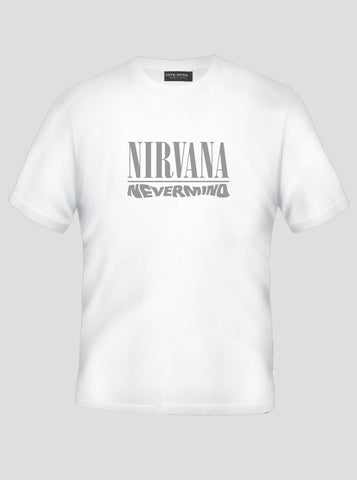 Nirvana - Nevermind - Kurt Cobain Old Rock Band Music Legend White T-Shirt (SIZE - L)