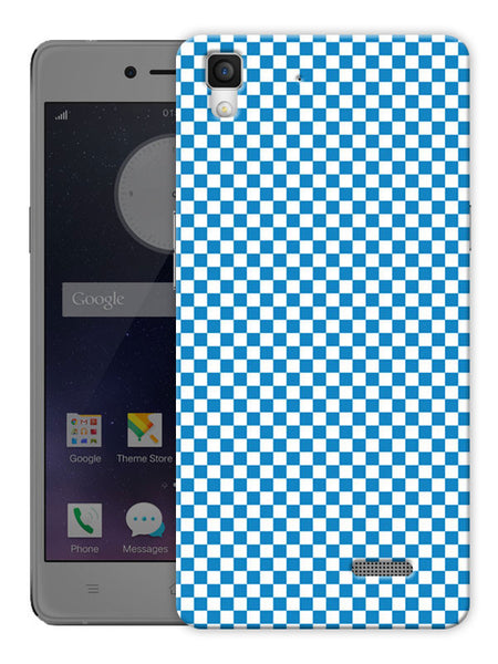 Checkered Life Chess Board Blue Printed Designer Mobile Back Cover For Oppo R7 