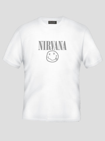 Nirvana - Nevermind - Kurt Cobain Old Rock Band Music Legend White T-Shirt (SIZE - M)