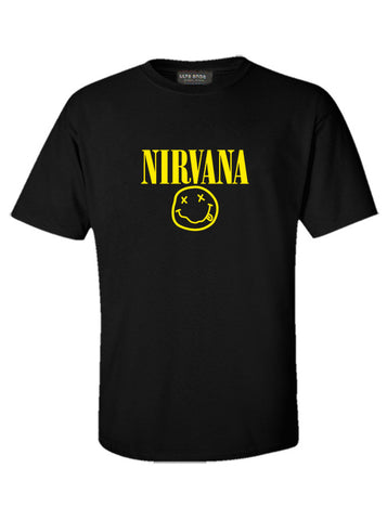 Nirvana - Nevermind - Kurt Cobain Old Rock Band Music Legend Black T-Shirt (SIZE - XL)