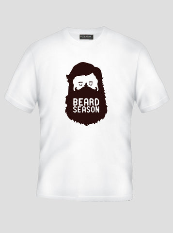 Beard Season For Men - No Shave November Life White T-Shirt (SIZE - XL)