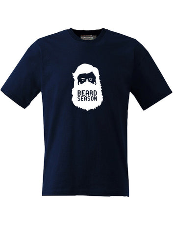 Beard Season For Men - No Shave November Life Blue T-Shirt (SIZE - M)