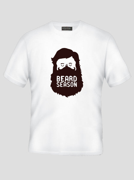 Beard Season For Men - No Shave November Life White T-Shirt (SIZE - M)