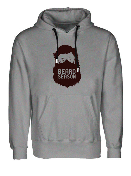 Beard Season For Men - No Shave November Life Grey Hoodie (SIZE - M)