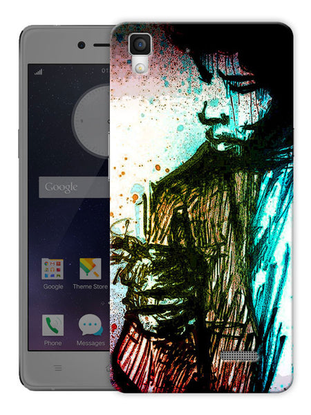 Jimi Hendrix Splatter Art Printed Designer Mobile Back Cover For Oppo R7 