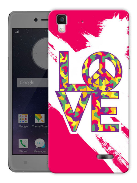 Peace In Love Printed Designer Mobile Back Cover For Oppo R7 