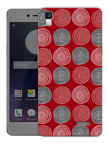 Ethnic Abstract Pattern Red Printed Designer Mobile Back Cover For Oppo R7 