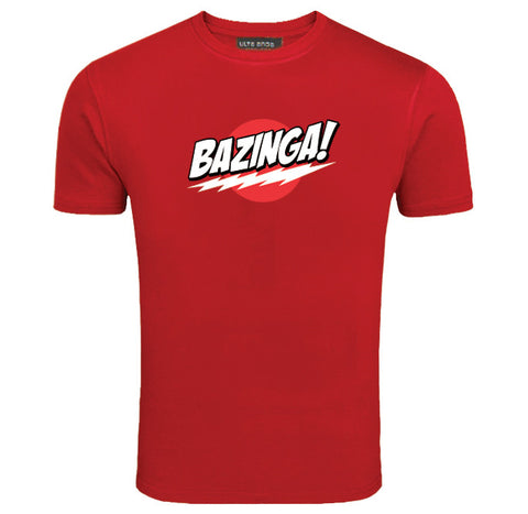 Bazinga - The Big Bang Theory - Sheldon Cooper - Tbbt Red T-Shirt (SIZE - M)